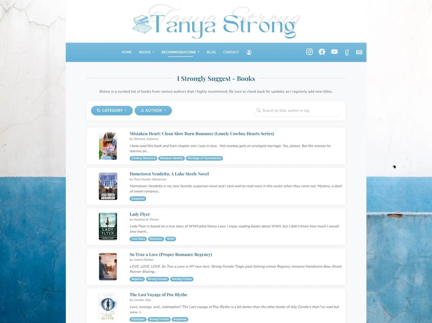 Thumbnail for Author & Reviewer Tanya Strong website